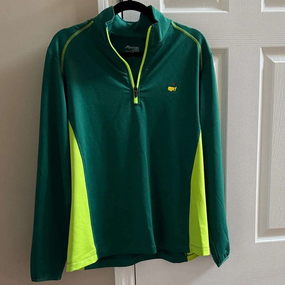 Masters Green and Yellow 1/4 Zip Tech Pullover - Picture 4 of 7